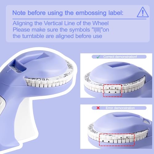 Embossing Label Maker Machine with 1 Tapes, 3D Omega S Vintage 3D Embosser, Old School Handheld Label Printer, Portable Retro Manual Embossed Labeler for Home Office School DIY, Purple﻿