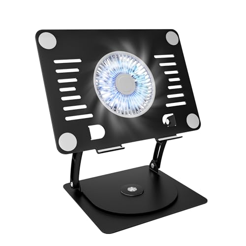 SHUWEI Gaming Laptop Cooling Pad with 360° Rotating, Fits 17.3'' Notebook - color: Black, size: For 17" Laptop & 360°Rotation