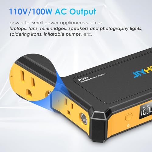 JIYHF Portable Power Bank with AC Outlet, 100W Portable Laptop Charger - style: P100 Yellow