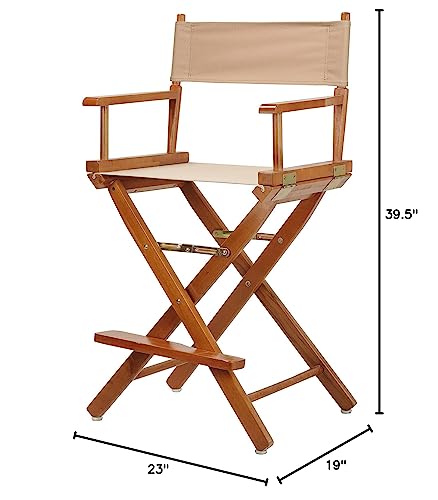 Casual Home 24" Director's Chair Honey Oak Frame-Tan Canvas - color: Honey Oak Frame/Tan Canvas, size: 24" - Counter Height, style: Honey Oak Frame