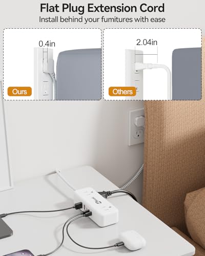 PD30W USB C Travel Power Strip,Cruise Power Strip with 5 USB(3 USB-C) Ports and 4 Outlets, Braided Extension Cord 5Ft, 30W Fast Charging Station Compatible with MacBook Laptops iPad Pro iPhone Samsung - size: 5 FT, style: 4AC+2U3C