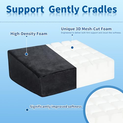 3 Adjustable Heights Foot Rest for Under Desk at Work, Comfortable Footrest with Warm Plush Feet Pocket, Washable Cover, Foot Stools for Office, Chair and Gaming - Leg Pain Relief (Black)