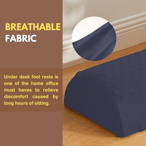 Foot Stool Under Desk, Ergonomic Foot Rest Under Desk Pillow for Improved Posture, Work from Home Essentials & Gaming Desk Accessories, Versatile Footrest for Couch, Office & Car with Massage Texture