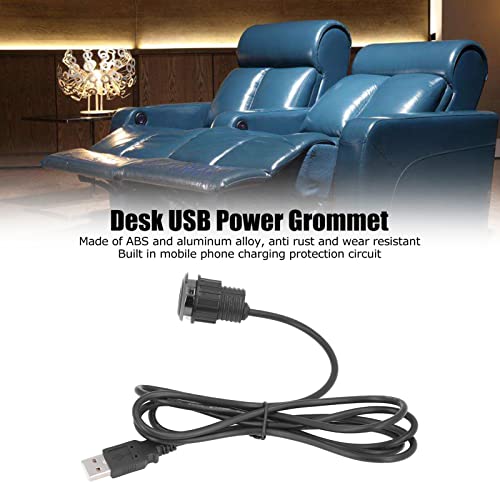 USB Power Grommet, Flush Mount Power Hub, 5V Desktop Power Socket, USB Charging Built in Nightstand for Sofa Phone