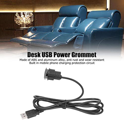 USB Power Grommet, Flush Mount Power Hub, 5V Desktop Power Socket, USB Charging Built in Nightstand for Sofa Phone