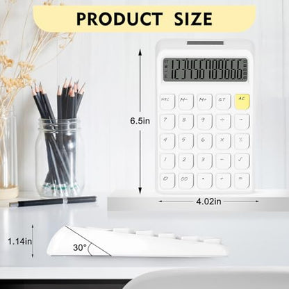 Cute Calculator, Calculators Desktop, White Calculator Big Buttons - color: White