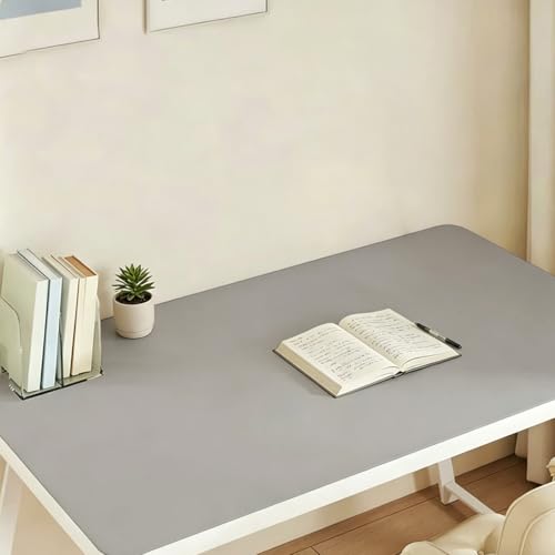 Desk Mat, Waterproof PU Leather Large Office Computer Desktop Pad, Heat-Resistant Table Protector for Work Home Writing, Anti-Slip Laptop Gaming Mouse Mat (Gray,31.5"x15.7") - color: Gray, size: 31.5"x15.7"