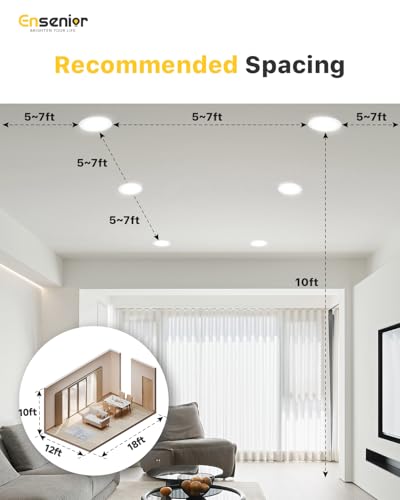 Ensenior 24 Pack 6 Inch LED Recessed Light, 5CCT Dimmable Canless Wafer - color: 5000k/4000k/3500k/3000k/2700k - 5cct white, size: 6 Inch