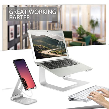 Urmust Laptop Stand for Desk, Silver, Up to 15.6" Laptop - color: D-Silver