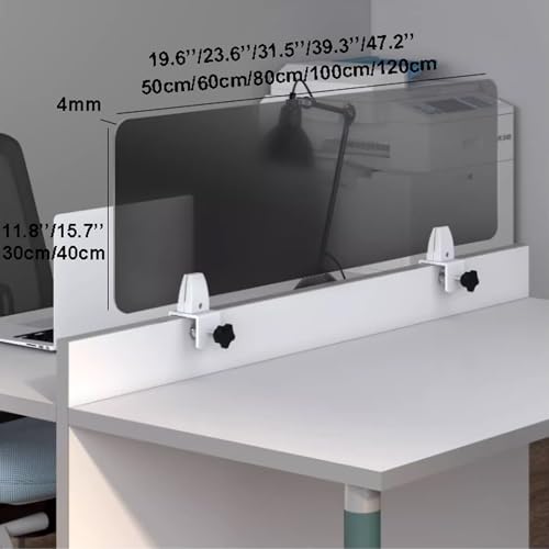 Acrylic Desk Partition Screen Freestanding Privacy Panel Portable Cubicle Divider Desktop Shield Against Visual Distractions Tabletop Protective Barrier for Workspaces - size: 40x60cm