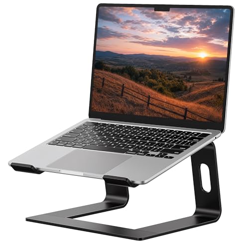 SOUNDANCE Laptop Stand, Aluminum Computer Riser, Ergonomic Laptops Elevator for Desk, Metal Holder Compatible with 10 to 15.6 Inches Notebook Computer, Black - color: B-Black, size: For 10 to 15.6 Inches Laptop