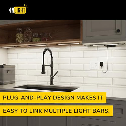 GETINLIGHT 12-inch Plug-in LED Under Counter Lights for Kitchen, Soft White 3000K, Pack of 3, IN-0110-23-SN