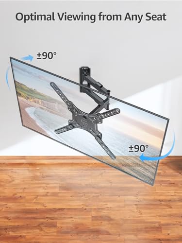 MOUNTUP Full Motion TV Wall Mount for Most 26-60 Inch TVs, Max VESA 400x400mm Wall Mount TV Bracket with Swivel Tilting Extension Level Adjustment for LED LCD Flat Curved TVs Up to 77 LBS, MU0018 - size: 26"-60" TV / Level Adjustment