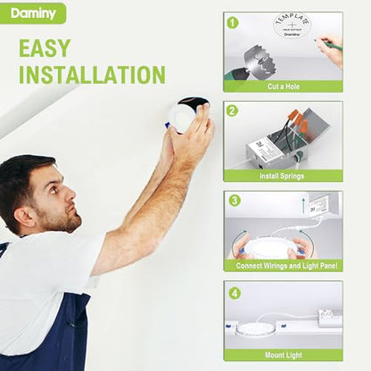 DAMINY 12 Pack 3 Inch LED Recessed Lighting, Canless Wafer Downlight - color: White, size: 3 Inch