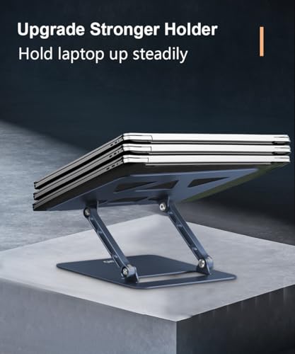 Aoviho Adjustable Laptop Stand for Desk,Portable Laptop Stand Holder and Riser,Foldable Aluminum Notebook Computer Stands for MacBook Air Pro HP Lenovo Dell Samsung Chromebook, 10-15.6 inch,Navy Blue - color: Navy Blue