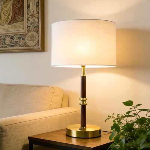 Table Lamp for Bedroom with USB & AC Outlet, Bulb Not Included - style: Retro