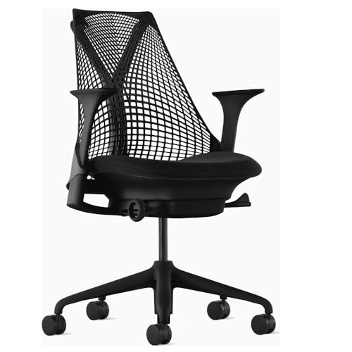 Arm Pads Caps Replacement for Herman Miller Fixed and Height Adjustable Armrest Sayl Office Chair, Black Vinyl (1-Pair)