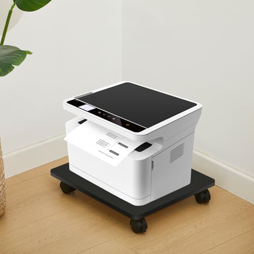 Beeveer 2 Pcs Black Under Desk Printer Stand 13.8 x 11.8 x 2.4 Inches - color: Black, size: 13.8 x 11.8 x 2.4 Inches
