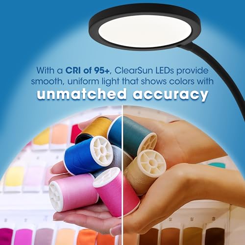 OttLite Good Housekeeping Circular Desk Lamp, Wireless Charging, Black - color: Black