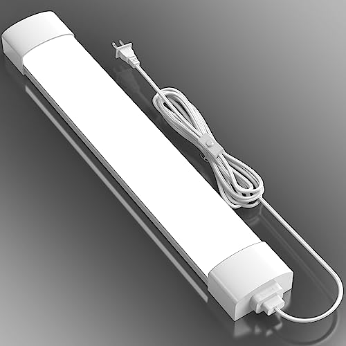Airand LED Ceiling Light Fixture with Plug 5000k, Triproof LED Tube Light 16W Linkable Closet Lights for Workbench Kitchen Basement Garage Corridor Bathroom Office Overhead Lighting with Plug in Cord - size: 1.43FT-1PCS