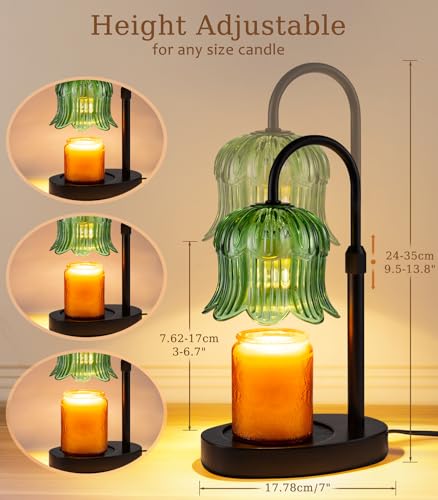 Candle Warmer Lamp with Timer - Electric Candles Wax Warmers Glass Lamps - color: F-green