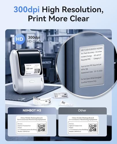 NIIMBOT M3 3 Inch Thermal Transfer Label Maker, Label No Fading 8-10 Years