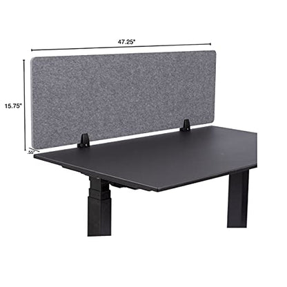 Stand Up Desk Store ReFocus Raw Clamp-On Acoustic Desk Divider Mounted Privacy Panel to Reduce Noise and Visual Distractions (Castle Gray, 47.25" x 16") - color: Castle Gray, size: 48" X 16"