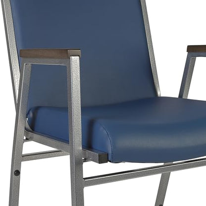 Flash Furniture Hercules Vinyl Stack Chair with Arms, Navy, 4-Pack - color: Navy Vinyl, size: Set of 4