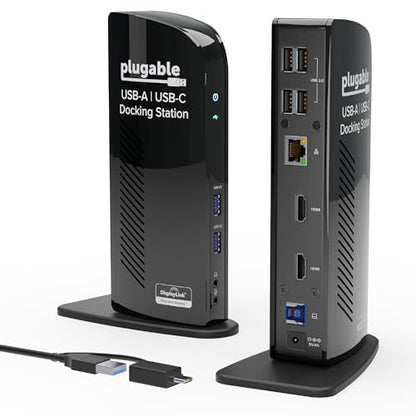 Plugable USB 3.0 Universal Laptop Docking Station, Dual HDMI Monitor