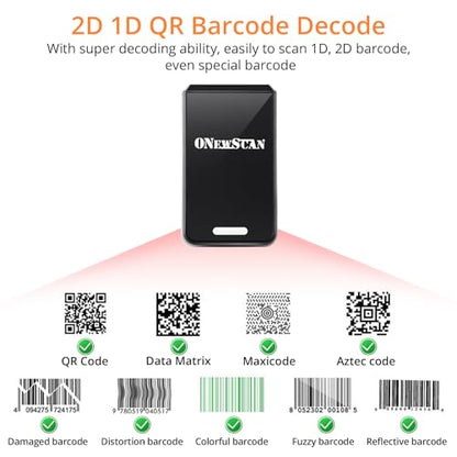 Finger Ring Barcode Scanner,Mini 3-in-1 Barcorde Scanner Wireless Wearable Scanner with 2.4GHz Wireless & Wired Connection & Bluetooth Bar Code Scanners for iOS Android Win Warehouse Store