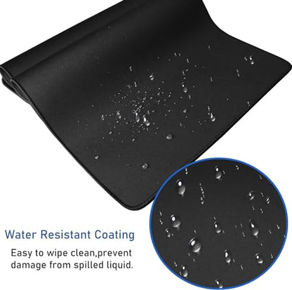 Gaming Mouse Pad, (35.4X15.7In) Large Desk Mouse Pad with Stitched Edges - color: Black, size: 35.4L x 15.7W inches