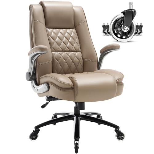 High Back Office Chair, Ergonomic Executive Computer Desk Chair - color: Khaki
