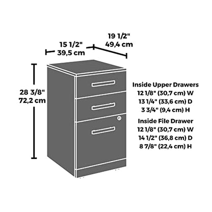 OfficeWorks by Sauder Affirm 3 Drawer Mobile File, Noble Elm Finish - color: Noble Elm