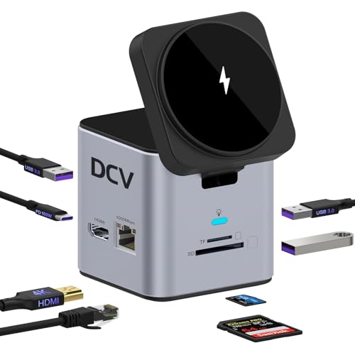 USB C Laptop Docking Station, 9 in 1 Hub with MagSafe Charger, Silver Gray - color: Silver Gray
