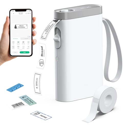 Nelko 2.0 P21 Label Maker, Bluetooth Label Makers, Wireless Mini Label Maker Machine with Tapes, Inkless Portable Label Maker, Multiple Templates for Home, Kitchen, School, Office Organization, White