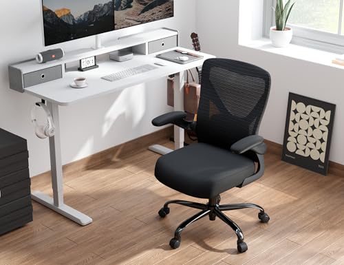 Office Chair: 330LBS Mesh Ergonomic Desk Chair Comfy with 3D Lumbar& Swivel - color: Black, size: Pack of 1
