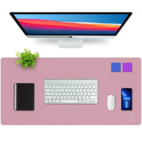 K KNODEL Large Sewing Leather Desk Mat, Desk Pad (Purple, 35.4" x 17") - color: Purple/Pink, size: 35.4" x 17"