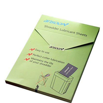 28 Pcs Paper Shredder Lubricating Sheets for Cleaning & Reduces Jams | Ansoon Paper Shredder Oil Sharpening & Cleaning Sheet for Sharpens Blades, for All Cross-Cut and Micro-Cut Paper Shredders - size: 28-Pack