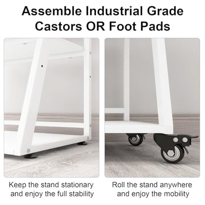 Natwind 3 Tier Large Printer Stand, 24"x20", with Charging Station,White - color: White, size: 23.6''x19.7''