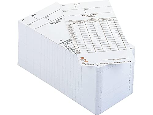Acroprint 09-9110-000 ATR121 Weekly/Biweekly Time Cards, Replacement for ATR120 Time Clock, Single-Sided Cards for Weekly or Biweekly Pay Periods