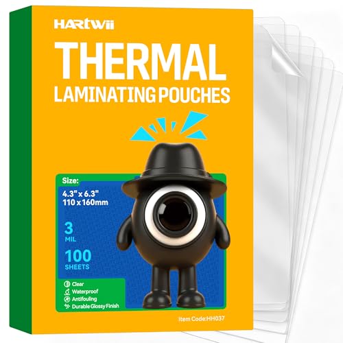 100 Pack Thermal Laminating Pouches 4.3x6.4Inches 3mil Laminating Sheets for Photo Card Documents, Clear Rounded Corner, Crystal Clear, Dry-Erase Friendly, Compatible with Laminators - size: 4.3x6.4"_3mil