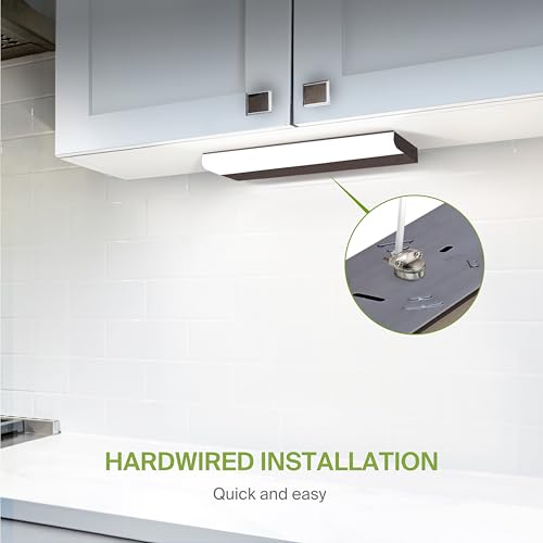 ASD LED Under Cabinet Lighting Hardwired, 18 Inch 10W 2700K-5000K Selectable, 807LM, CRI90+, Direct Wire Linkable Under Counter Lights for Kitchen, Dimmable Under Cabinet Lights, Bronze, UL Certified - color: 18 Inch Bronze, size: 1 Pack