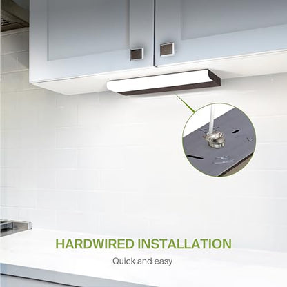 ASD LED Under Cabinet Lighting Hardwired, 18 Inch 10W 2700K-5000K Selectable, 807LM, CRI90+, Direct Wire Linkable Under Counter Lights for Kitchen, Dimmable Under Cabinet Lights, Bronze, UL Certified - color: 18 Inch Bronze, size: 1 Pack