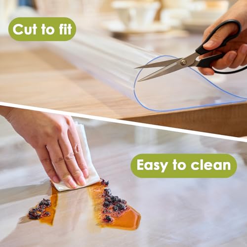Clear Table Cover Protector 24x12'', Waterproof 2.0mm Thick PVC Table Pad - size: 12" x 24" (Rectangular)