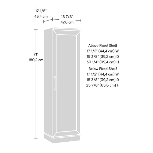 Sauder HomePlus Pantry Storage Cabinet, Soft White | Single Door, Adjustable Shelves, Kitchen Storage Cabinet - color: White
