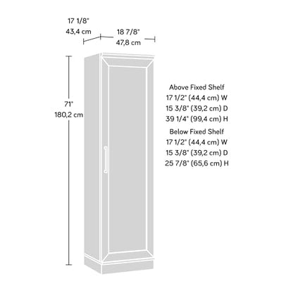 Sauder HomePlus Pantry Storage Cabinet, Soft White | Single Door, Adjustable Shelves, Kitchen Storage Cabinet - color: White