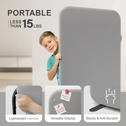 DECOLAB Portable Freestanding Room Partition & Desk Divider Set for Home Office, Classroom, Shared Workspace, Steel