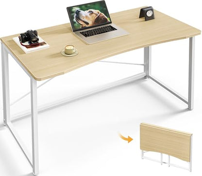 Huuger Folding Desk for Small Spaces, 39.4 Inch Foldable Computer Table - color: Oak, size: 18.9"D x 39.4"W
