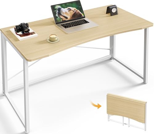 Huuger Folding Desk for Small Spaces, 39.4 Inch Foldable Computer Table - color: Oak, size: 18.9"D x 39.4"W