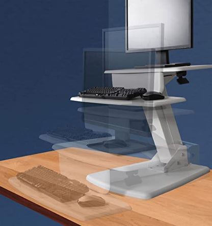 Kantek Desktop Sit to Stand Workstation, White (STS810W) - color: White, style: Desktop Workstation
